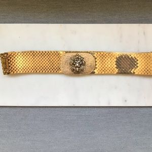 Vintage Gold Lion Stretch Belt